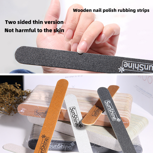 Wooden nail polish rubbing strips
